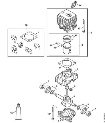 Crankcase, Cylinder BG 86-D, BG 86 C-E D Blowers (BG, BR) BG 86 C-E D Stihl