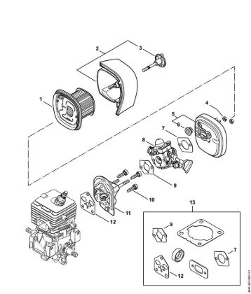 Air filter, Spacer flange BG 86 C-E D, BG 86-D Blowers (BG, BR) BG 86-D Stihl