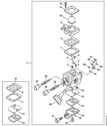 Carburetor 4241/19 (037.2018) Blowers (BG, BR) BR 200 Stihl