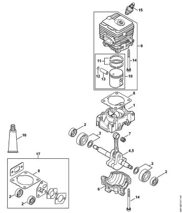 Crankcase, Cylinder Blowers (BG, BR) BR 200 Stihl