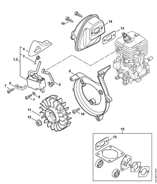 Ignition system, Muffler Blowers (BG, BR) BR 200 Stihl