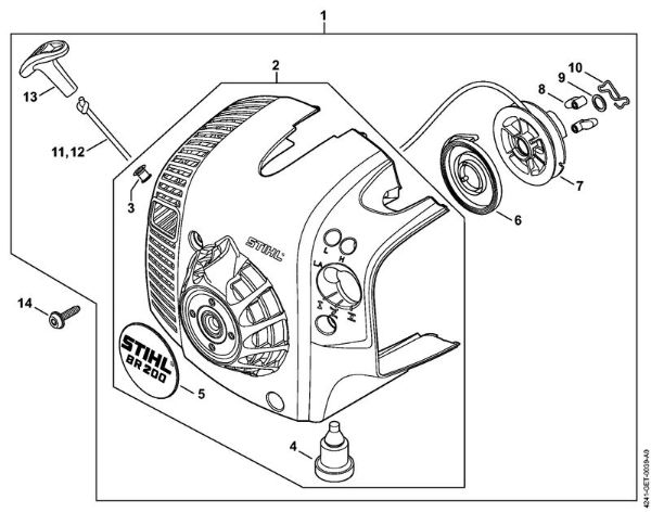 Rewind starter Blowers (BG, BR) BR 200-D Stihl