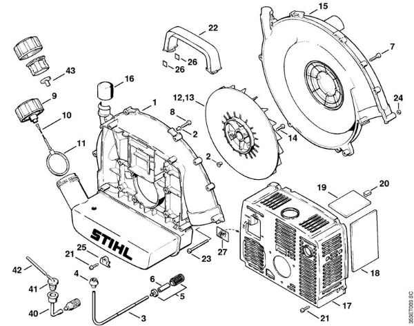 Fan housing Blowers (BG, BR) BR 320 L Stihl