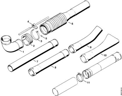 Pleated hose, Blower tube Blowers (BG, BR) BR 320 L Stihl