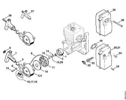 Rewind starter, Muffler Blowers (BG, BR) BR 320 L Stihl
