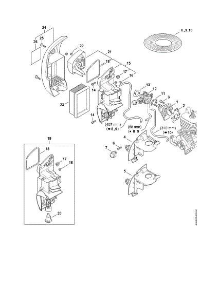 Picture of Spacer flange, Air filter BR 350