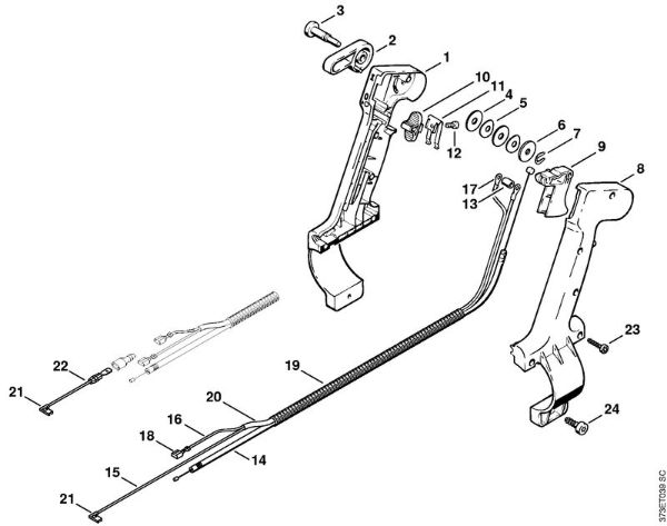 Control handle (46.2001) Blowers (BG, BR) BR 420 Stihl