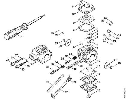 Carburetor HD-28, HD-29, HD-45 Blowers (BG, BR) BR 420 C Stihl