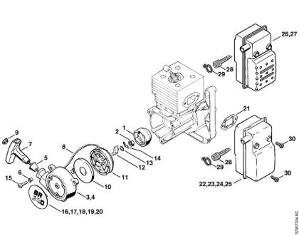 Rewind starter, Muffler Blowers (BG, BR) BR 420 C Stihl