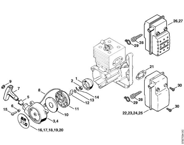 Rewind starter, Muffler Blowers (BG, BR) BR 420 C Stihl