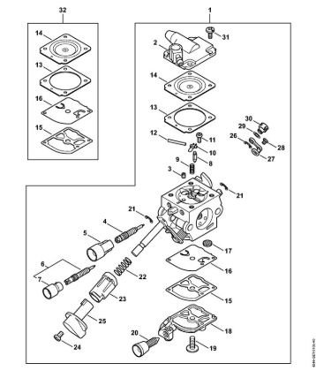 Carburetor C1Q-S209 Blowers (BG, BR) BR 450 Stihl