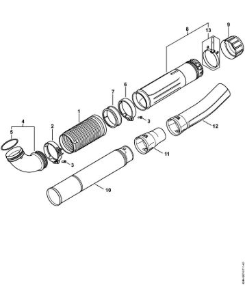 Pleated hose, Blower tube Blowers (BG, BR) BR 450 Stihl
