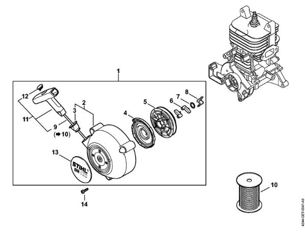 Rewind starter BR 450 Blowers (BG, BR) BR 450 Stihl