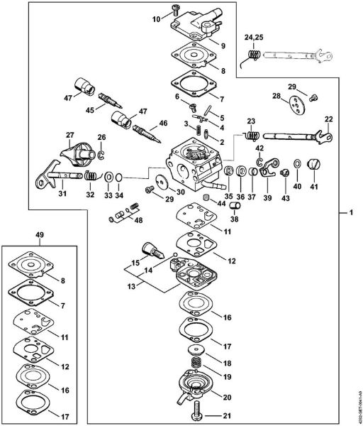 Carburetor C1Q-S99 Blowers (BG, BR) BR 500 Stihl