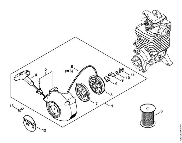 Rewind starter Blowers (BG, BR) BR 550 Stihl
