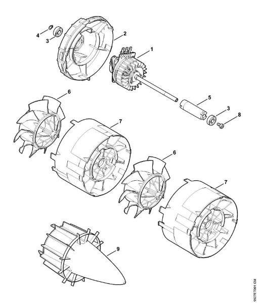 Electric motor, blower Cordless blowers (BGA) BGA 85 Stihl