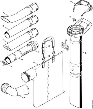 Nozzle, Vacuum attachment Electric blowers (BE, BGE) BGE 81 Stihl