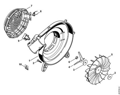 Fan housing outer, Fan wheel Vacuum shredders (SH) SH 55 Stihl