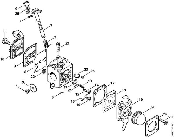 Carburetor C1Q-S55 (04.2001) Vacuum shredders (SH) SH 85 Stihl