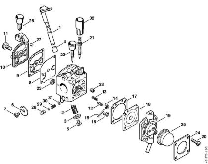 Carburetor C1Q-S64 (18.2002) Vacuum shredders (SH) SH 85 Stihl