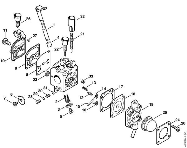 Carburetor C1Q-S64 (18.2002) Vacuum shredders (SH) SH 85 Stihl
