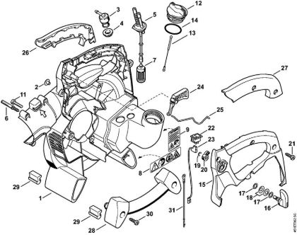 Fan housing inside SH 85 (45.2001) Vacuum shredders (SH) SH 85 Stihl