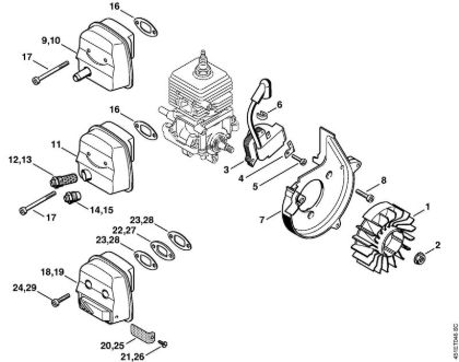 Ignition system, Muffler Vacuum shredders (SH) SH 85-DZ Stihl