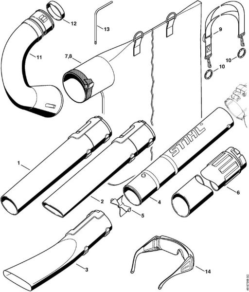 Nozzle, Vacuum attachment Vacuum shredders (SH) SH 85-DZ Stihl