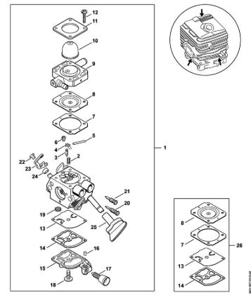 Carburetor 4241/23 Vacuum shredders (SH) SH 86 C-E Stihl