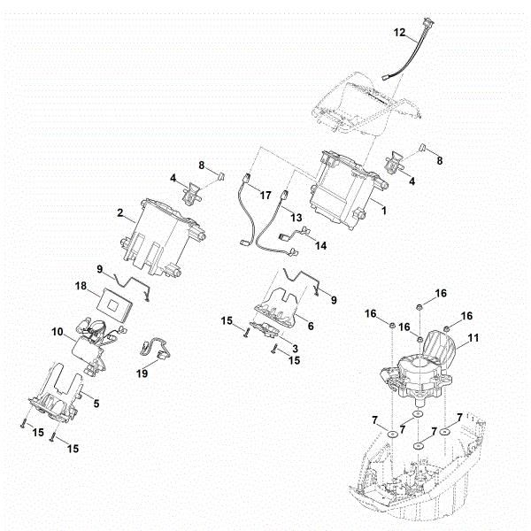 Picture of C - Battery bracket, electronics, motor MVP 600.1 V