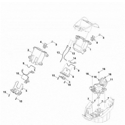 Picture of C - Battery bracket, electronics, motor MVP 850.1 X