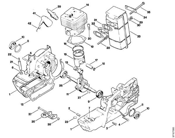 Crankcase, Cylinder Cut-off machines (TS) TS 08 S Stihl