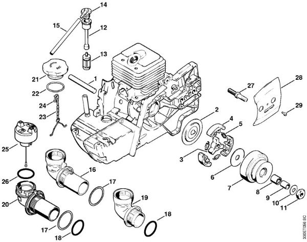 Clutch, V-belt pulley Cut-off machines (TS) TS 350 Stihl