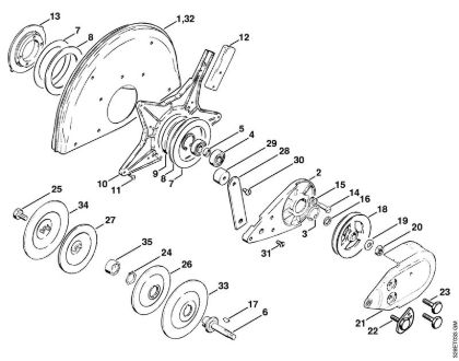 Support with guard (38.1995) Cut-off machines (TS) TS 350 Stihl