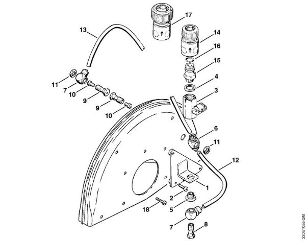 Water attachment (38.1995) Cut-off machines (TS) TS 350 AVE Stihl