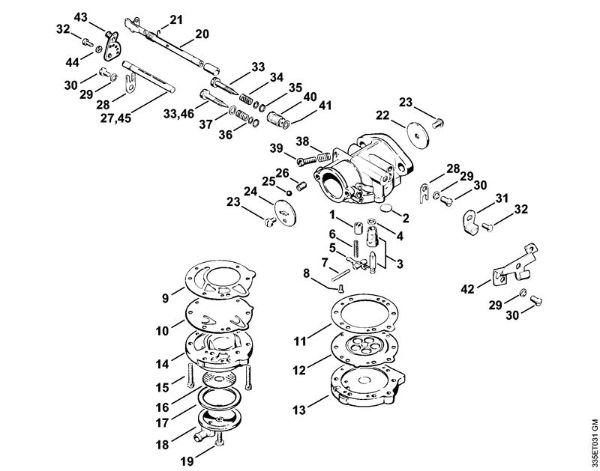 Carburetor HL-327 Cut-off machines (TS) TS 360 Stihl