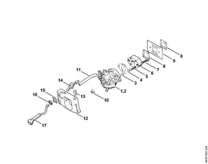 Carburetor, Adapter Cut-off machines (TS) TS 360 Stihl