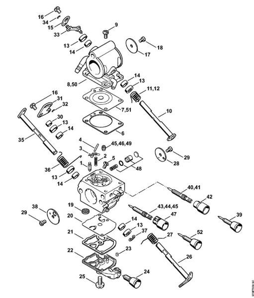Carburetor C1Q-S118, C1Q-167 Cut-off machines (TS) TS 410 Stihl