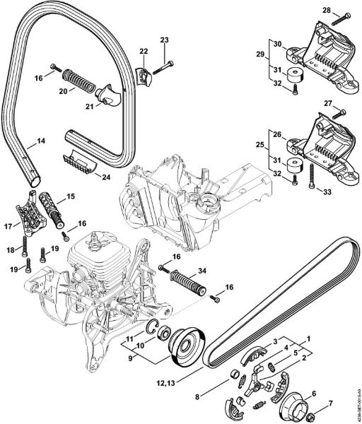 Clutch, Handlebar Cut-off machines (TS) TS 410 Stihl