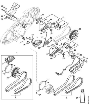 Brake assy. Cut-off machines (TS) TS 440-A Stihl