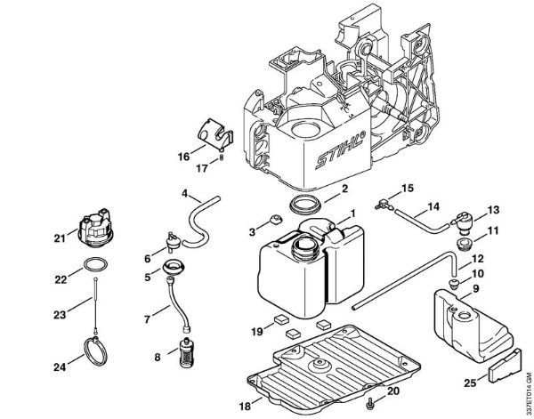 Fuel tank, Tank vent Cut-off machines (TS) TS 460 Stihl