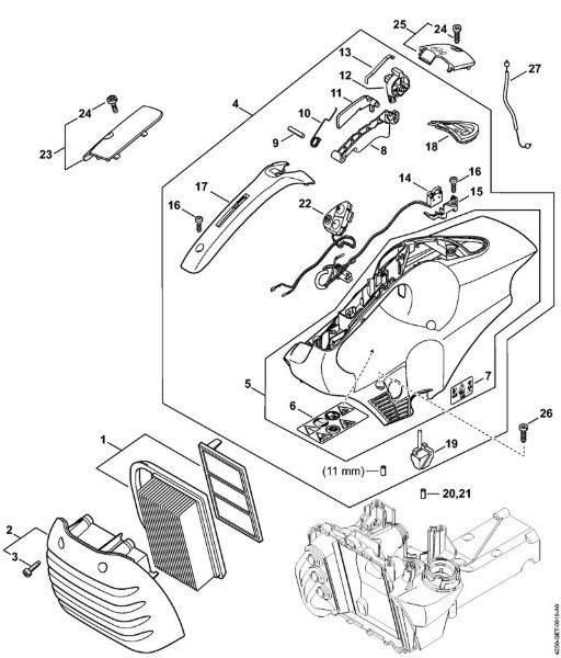 Air filter, Shroud Cut-off machines (TS) TS 480i-A Stihl