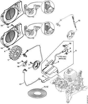 Ignition system, Fan housing Cut-off machines (TS) TS 480i-A Stihl