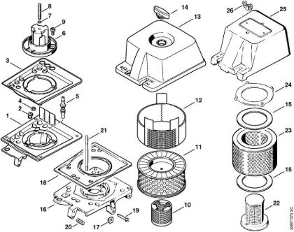 Filter housing, Air filter Cut-off machines (TS) TS 510 Stihl