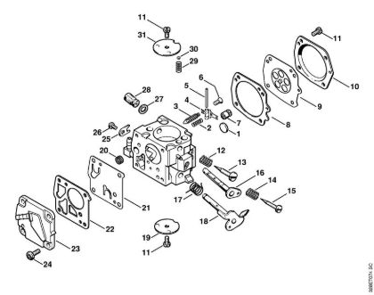 Carburetor HS-212    X 24 097 470 (26.96) Cut-off machines (TS) TS 760 Stihl