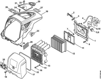 Air filter, Shroud Cut-off machines (TS) TS 800 Stihl
