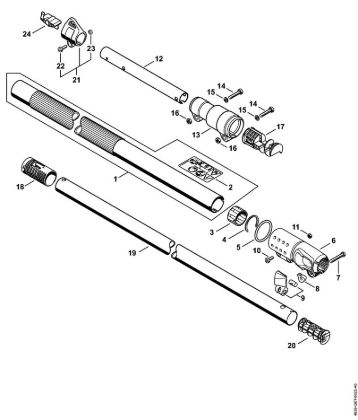 Drive tube assembly Cordless hedge cutters (HLA) HLA 85 Stihl