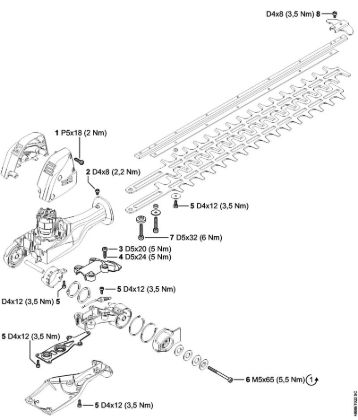 Tightening torques Cordless hedge cutters (HLA) HLA 85 Stihl