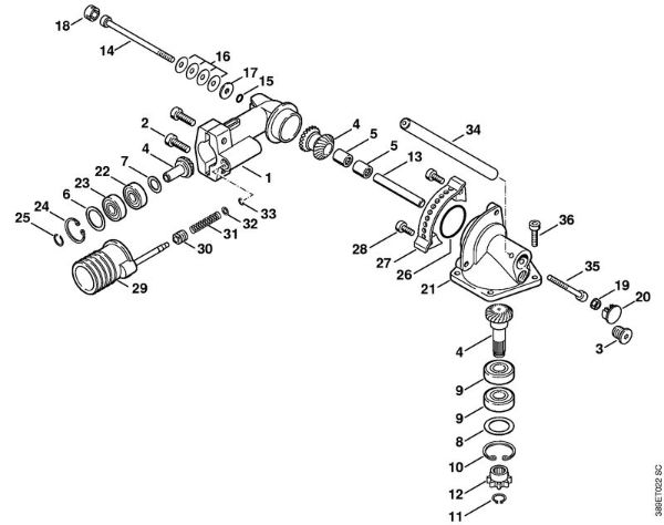 Angle drive 0° - 90° (46.2000) Extended reach hedge trimmers (HL) HL 75 K Stihl