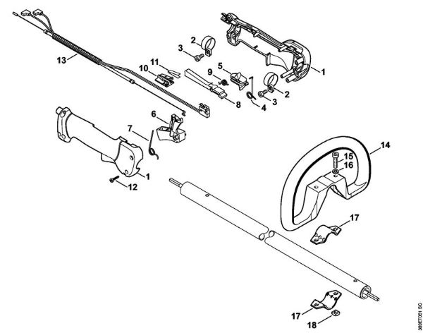 Handle Extended reach hedge trimmers (HL) HL 75 K Stihl